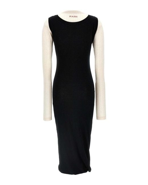 Marni Black Multi-Layered Dress
