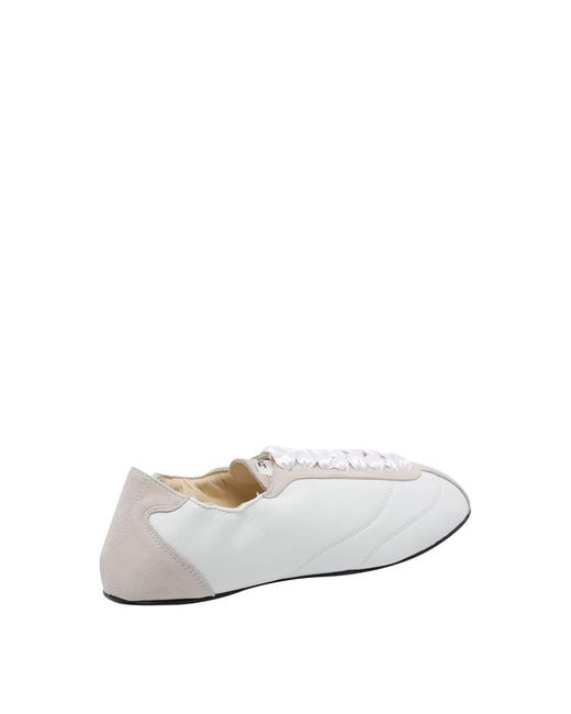 Repetto White Silk Tennis Sneakers