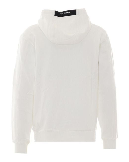 C P Company White Lens Hoodie for men