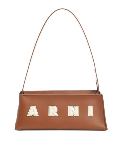 Marni Brown Leather Shoulder Bag