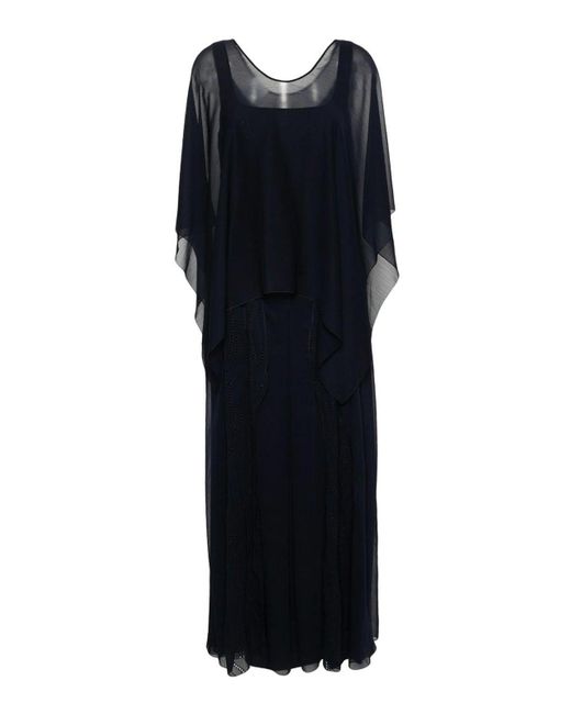 Alberta Ferretti Black Sleeveless Evening Gown With Cape