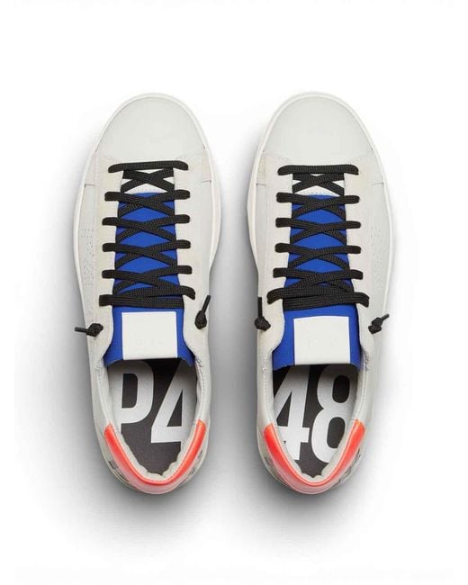 P448 White Sneakers Coral-Fluo for men