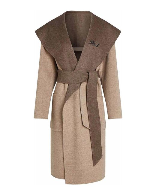 Karl Lagerfeld Brown Reversible Soft Coat