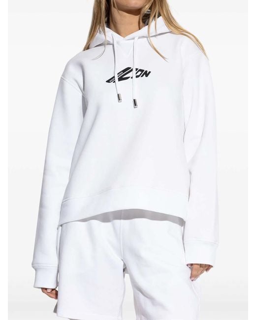 DSquared² White D2 Icon Hoodie