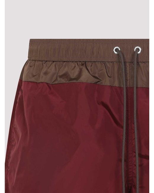 Moncler Red Polyamide Swim Shorts for men