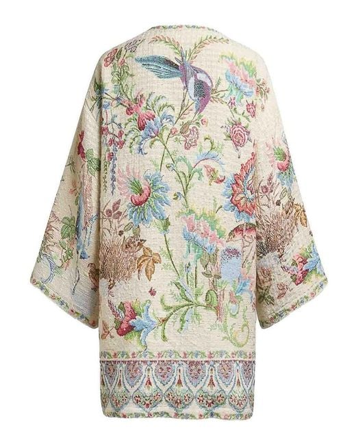 Etro White Multicolored Cotton Blend Kimono