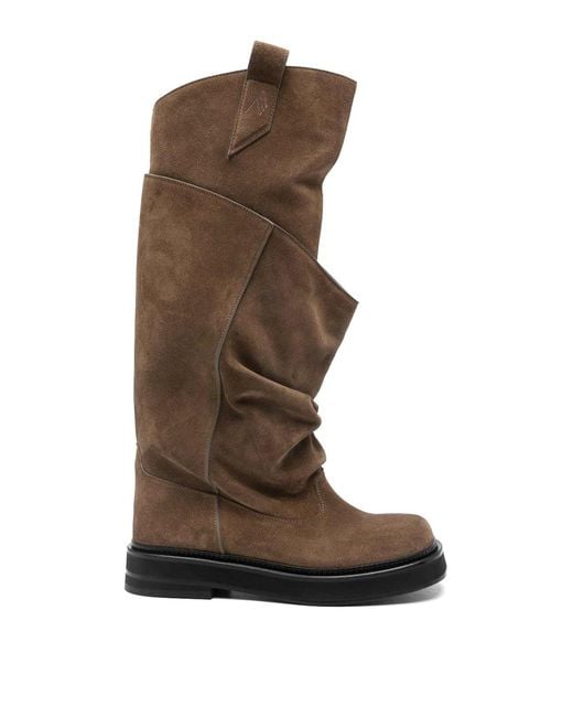 The Attico Brown Passeggiata Suede Leather Boots