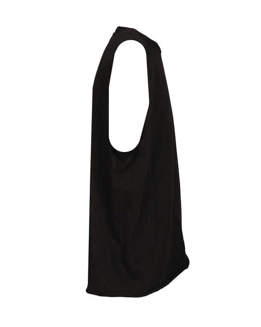 Rick Owens Black Jumbo Sleeveless T-Shirt for men