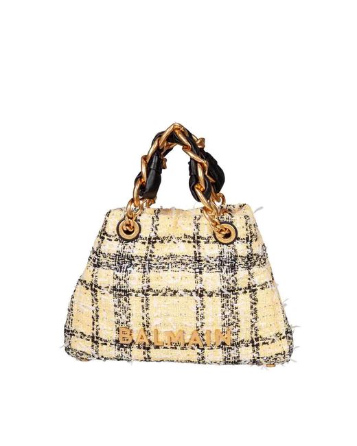 Balmain Metallic 1945 Soft Cabas Small Shopping Bag