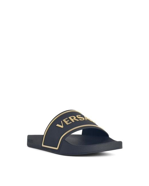 Versace Blue Rubber Slippers for men