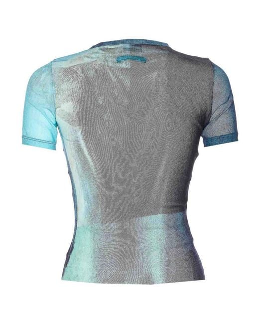 Jean Paul Gaultier Blue Mesh Baby T-Shirt Water Print