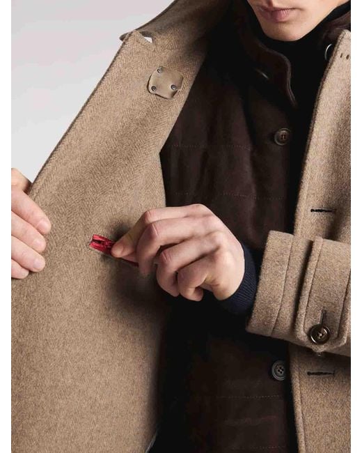 Fay Natural Easy Coat With Hook for men