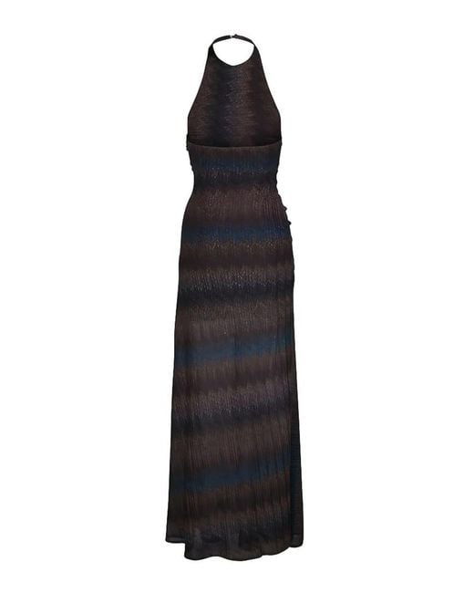 Missoni Black Pattern Halterneck Dress