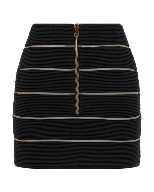 Balmain Black V-Shaped Waist Skirt