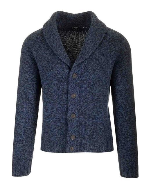 Barba Napoli Blue Cardigan for men