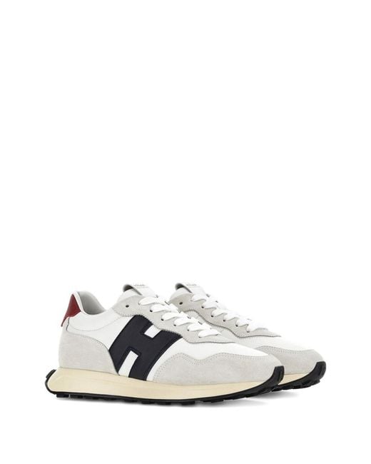 Hogan White H601 Leather Sneakers for men