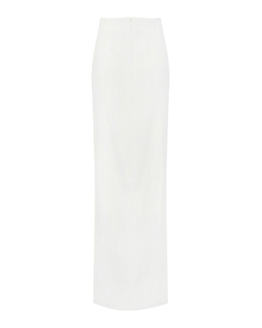 Elisabetta Franchi White Crepe Skirt With Satin Bow