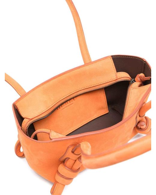 Hereu Orange Fleca Leather Shoulder Bag
