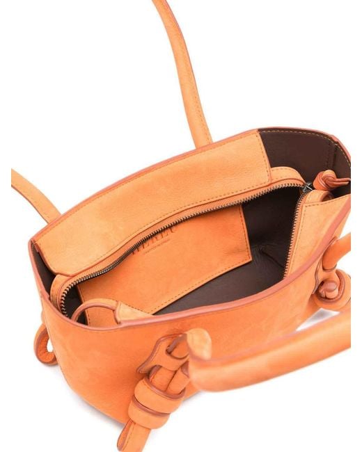 Hereu Orange Fleca Leather Shoulder Bag