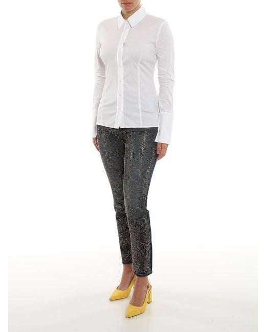 Patrizia Pepe White Cotton Blend Shirt