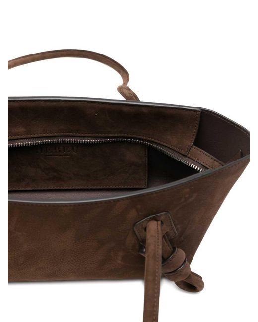 Hereu Brown Fleca Leather Shoulder Bag