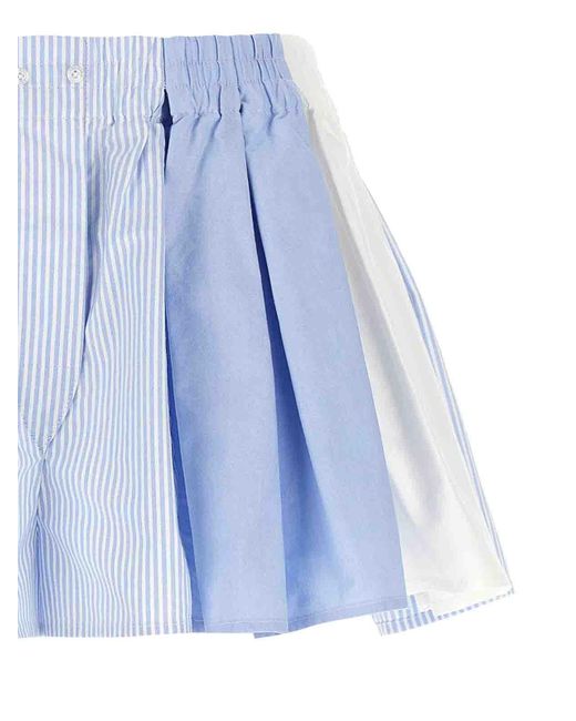 Alexander Wang Blue 'Pleated Boxer' Shorts