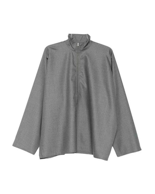 Sofie D'Hoore Gray Shirt With Front Zipper