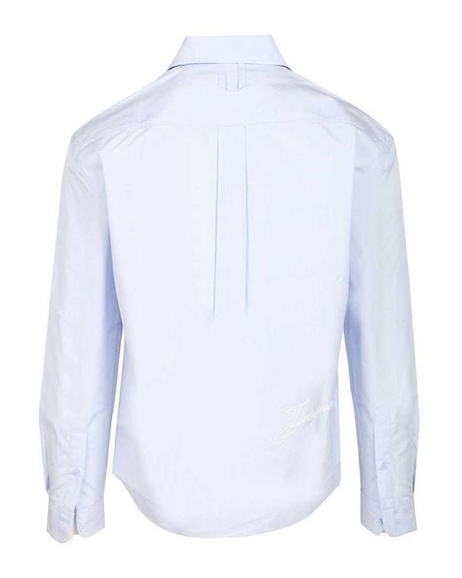Jacquemus White Simon Long-Sleeved Shirt for men