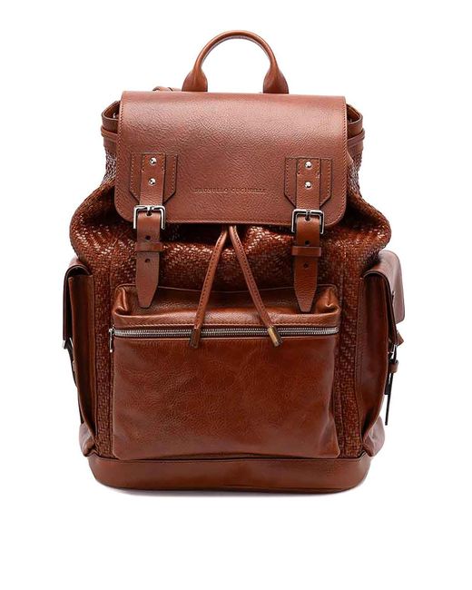 Brunello Cucinelli Brown Backpack for men