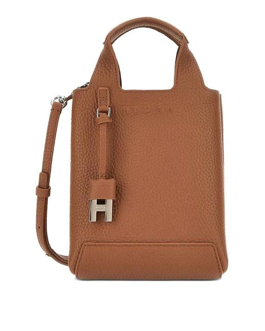 Hogan Brown Mini Leather Tote