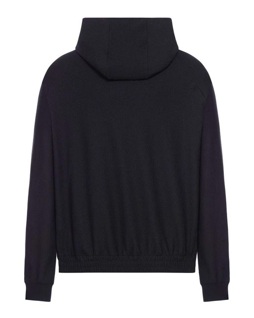 Giorgio Armani Blouson With Zip And Hood in Blue for Men | Lyst