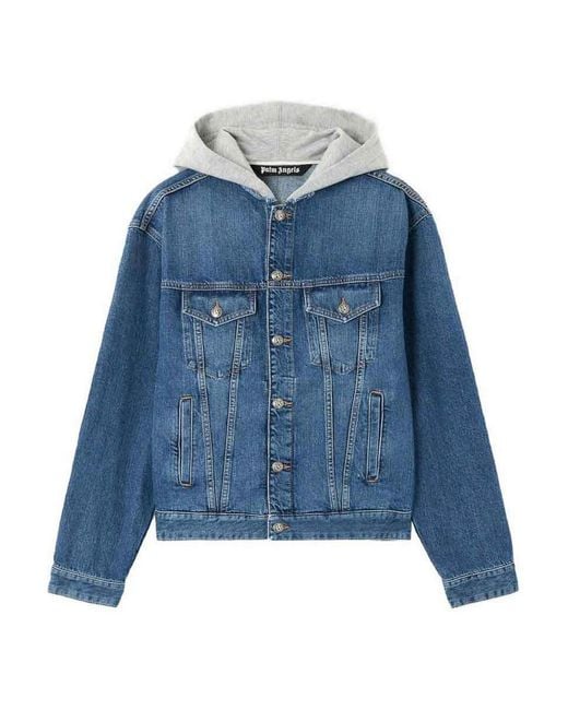 Palm Angels Blue Logo Jacket for men