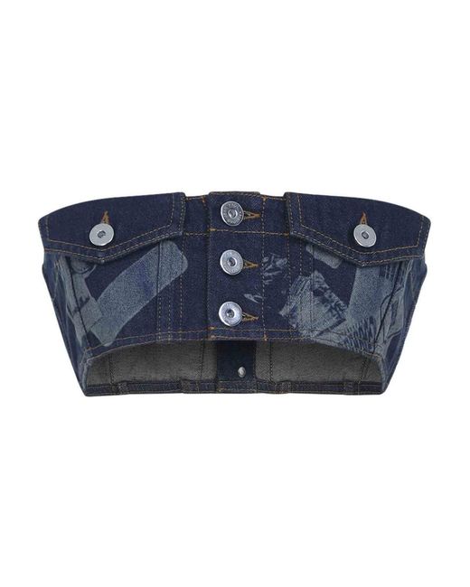 Jean Paul Gaultier Blue Denim Bra Top