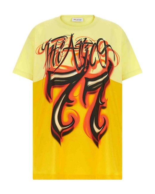 The Attico Yellow Graphic Crew Neck T-Shirt