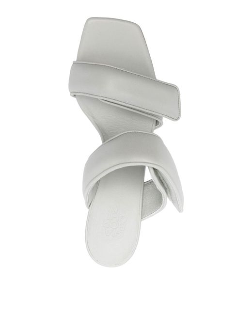 Gia Borghini White Perni Leather Sandals