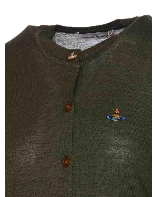 Vivienne Westwood Green Bea Cardigan With Frontal Buttons