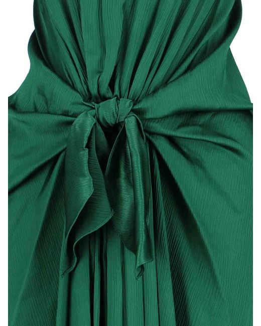 J.W. Anderson Green Deep Silk Adjustable Knot Dress
