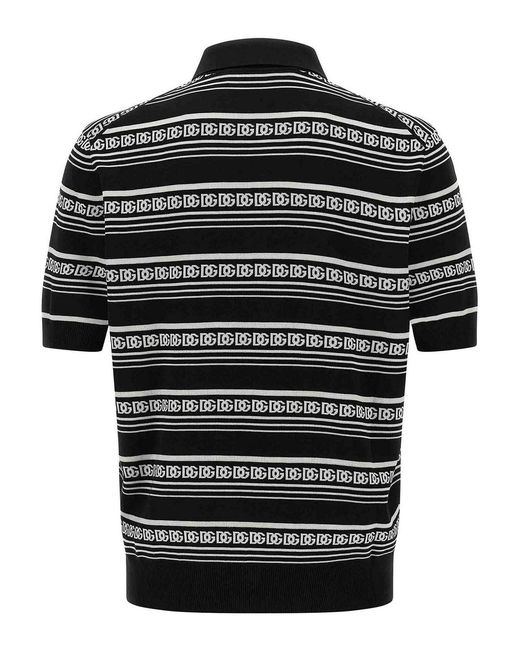 Dolce & Gabbana Black Silk Polo for men
