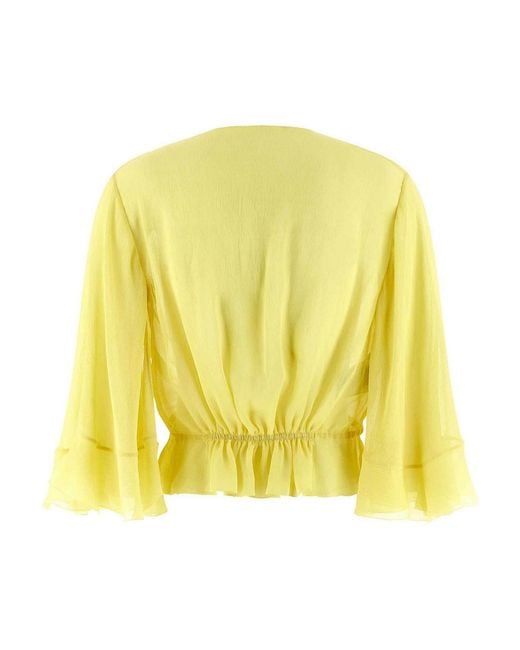 Alberta Ferretti Yellow Drawstring Shirt