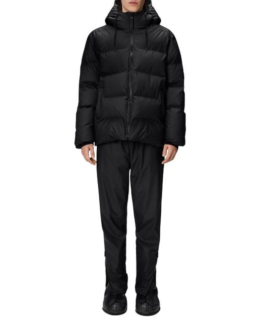 Rains Black Alta Puffer Jacket