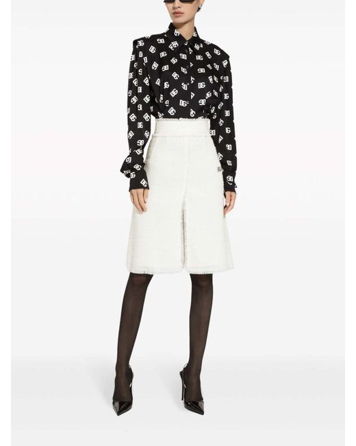 Dolce & Gabbana White Skirt With Slit