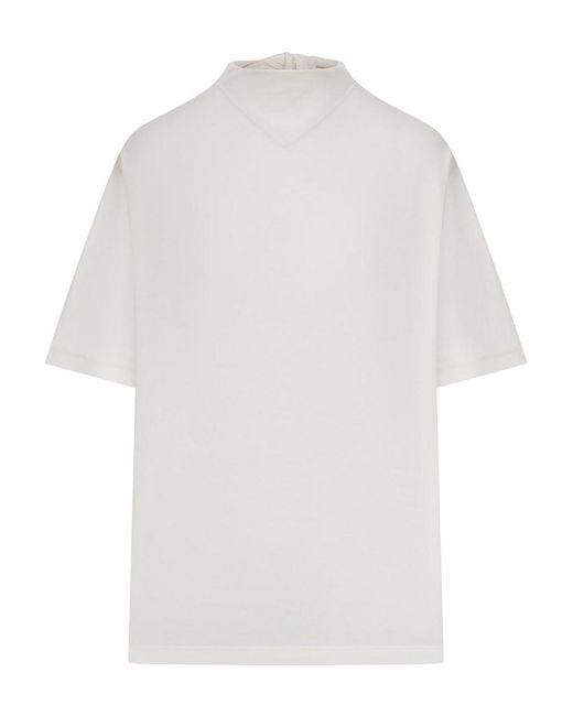 Lemaire White T-Shirt With Jersey Scarf