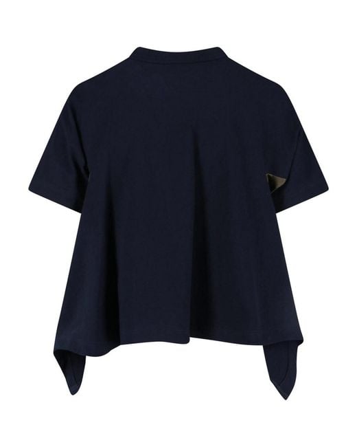 Sacai Blue T-Shirt Asimmetrica