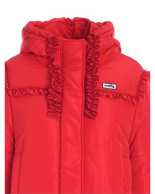 Vivetta Red Padded Jacket With Rouches