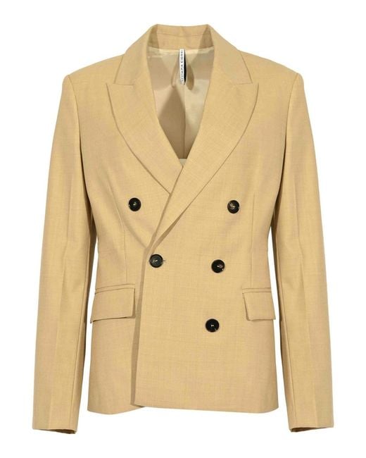Liviana Conti Natural Farrel Double-Breasted Jacket