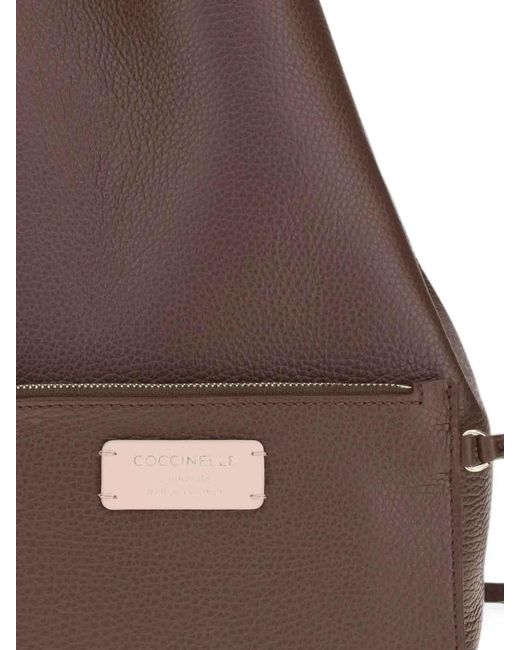 Coccinelle Brown Handbag Grained Leather Berry
