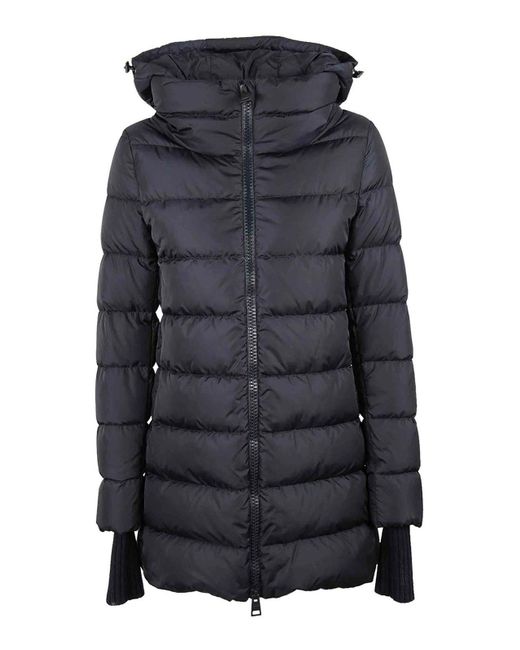 Herno Black Medium-Length Padded Down Jacket With Removable Hood