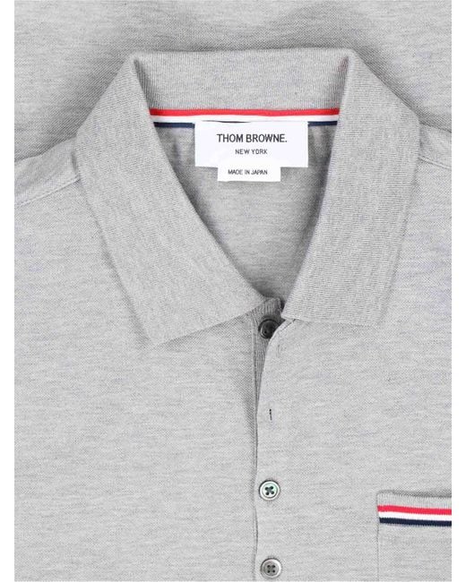 Thom Browne Gray Logo Polo for men