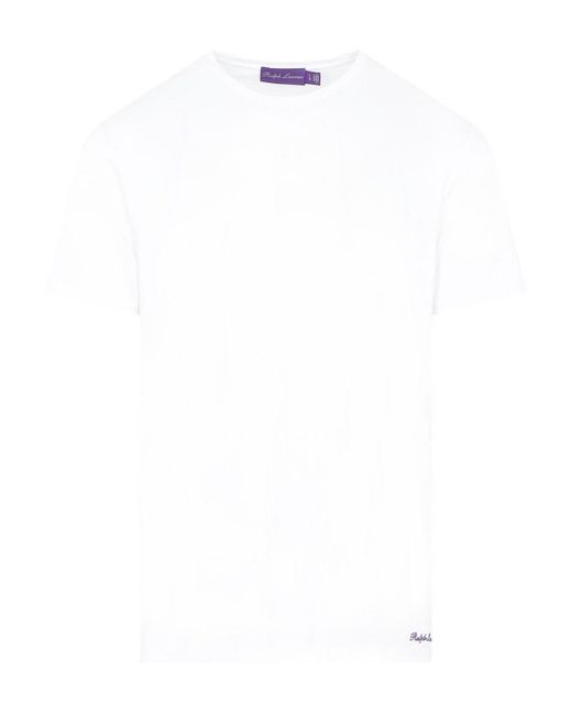Ralph Lauren White Embroidered Logo T-Shirt for men