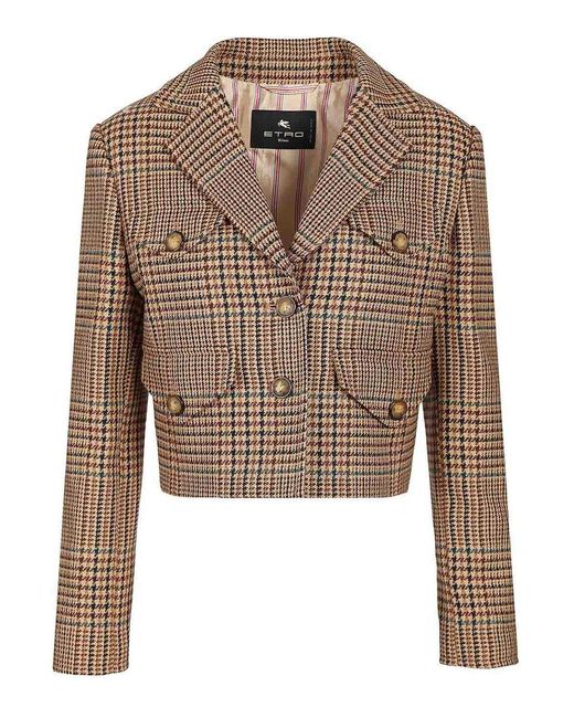 Etro Brown Cropped Blazer